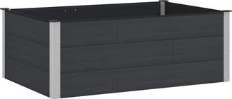 vidaXL Arriate Elevado Negro 150 X 100 X 54 Cm Wpc Y Aluminio Vidaxl
