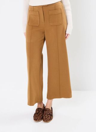 Suncoo Jerry Crop Trouser With Center Seams In Camel