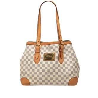 Louis Vuitton Pre-owned Hampstead MM - Dames - Pre-owned - Wit - Maat: ONE Size Leer