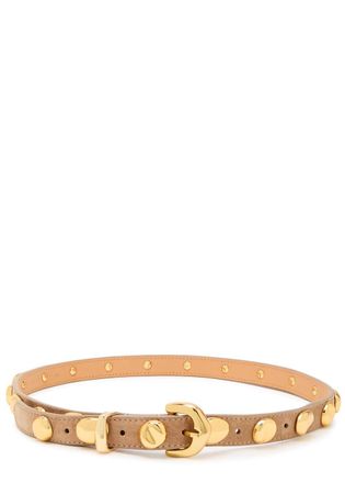 Amanu Studio The Vaal Studded Leather Belt - Sand - L