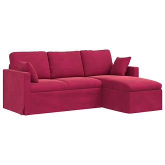 vidaXL Sof&aacute; Rojo Vino 198 X 134 X 80 Cm Terciopelo Vidaxl