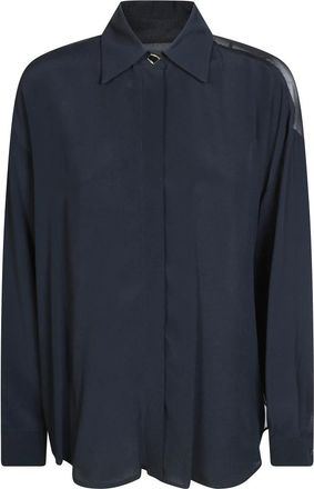 Dondup Oversized Cr&ecirc;pe de Chine Zijdeblend Shirt - Dames - Overhemden - Zwart - S - Overhemden