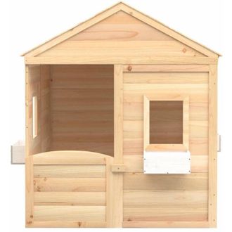 vidaXL Vidaxl - Casa De Juegos Con Puerta Con Cierre Y Macetas Madera Abeto