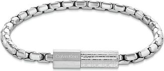 Calvin Klein Mens Contoured Link Bracelet - Silver - OS