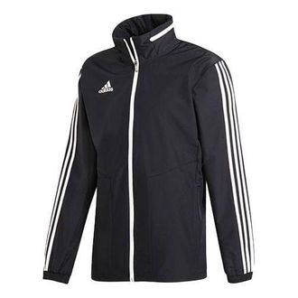adidas Tiro19 Aw Jacket Logo Printing Stand Collar Sports Hooded Jacket Black D95937