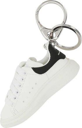Alexander McQueen Mens White Leather Key Ring 9074 Portachiavi Keychains