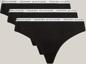 Tommy Hilfiger Womens Tommy Hilfiger THONG 3 Pack Womens Black - Size: 12