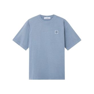 Stone Island T-Shirts, male, Blue, Size: XL Regular-fit T-shirt with Compass patch