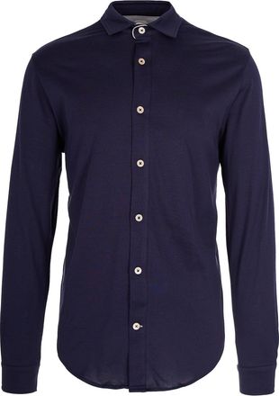 Eleventy Navy Blue Jersey Shirt