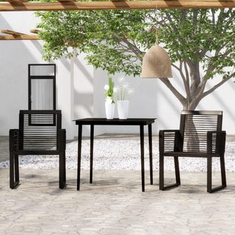 vidaXL Juego De Comedor Para Jard&iacute;n 3 Piezas Negro Vidaxl