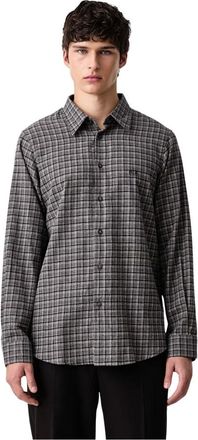A|X Armani Exchange Camisa de franela a cuadros - Shirts - Hombre - Gris - 2XL