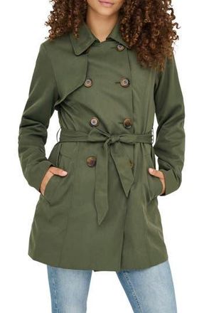 Only Valerie Water Resistant Trench Coat in Grape Leaf at Nordstrom Rack, Size X-Large