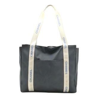 Chanel Pre-owned Tote Bags, female, Gray, Size: ONE SIZE Pre-owned Sports Line Nylon Tote Bag