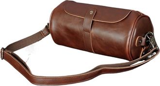 Generic Retro Barrel Shaped Shoulder Bags Men Crossbody Bag Design Messenger Mens(Brown)