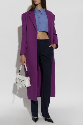 Balenciaga Wool Trousers, Womens, Navy Blue