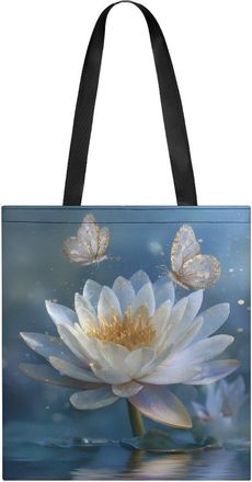 Generic Lotusflower Butterflies Tote Bag for Women Men Shoulder Bags Purses Pouch Handbags