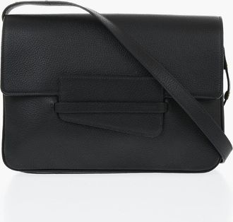IL BISONTE Solid-Color Hammered Leather Clutch Il Bisonte