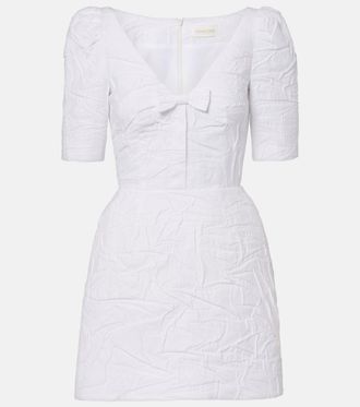 Shushu/Tong Bow-detail cotton-blend minidress