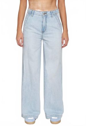 Daze The Kickback High Rise Palazzo Jeans In Baby Talk