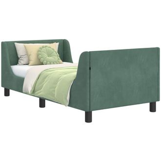 vidaXL Childrens Bed Frame with Headboard Sea Green 80 x 160 cm vidaXL