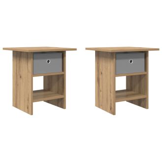 vidaXL Mesita De Noche Con Caj&oacute;n 2 Pcs Roble Artesanal 41 X 40 X 45 Cm Vidaxl