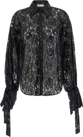 Blumarine Camisa de encaje Rebrod&eacute; - Blouses & Shirts - Mujer - Negro - 2XS