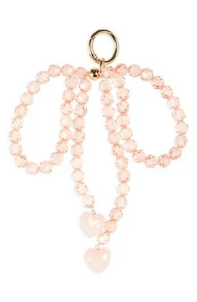 Leith Faceted Beaded Bow Bag Charm in Pink Multi- Gold at Nordstrom Rack