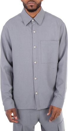 Balmain Embossed-Buttons Straight Hem Shirt, Brand Size 40 (Neck 15.75)