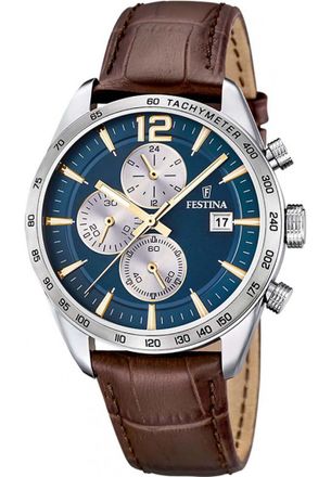 Festina F16760-7 Mens Timeless Chronograph Watch - Silver - One Size