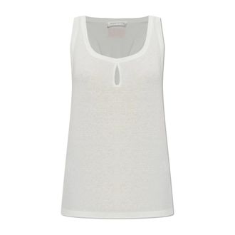 Victoria Beckham Sleeveless Tops, female, White, Size: L Back-Draped Top
