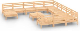 vidaXL Juego De Muebles De Jard&iacute;n 13 Piezas Madera Maciza De Pino Vidaxl