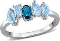 Delmar Sterling Silver Sky Blue Topaz & London Blue Topaz Ring at Nordstrom Rack, Size 7