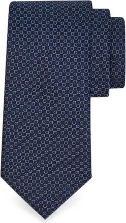 Ferragamo Jacquard Silk Tie - male - Ferragamo - Ties - Blue - ONE SIZE - Accessories