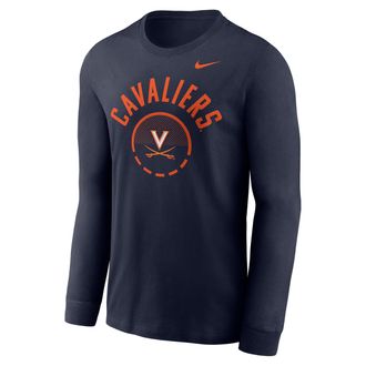 Nike Virginia Basketball Shoot Around Legend Nike Mens Dri-FIT College Long-Sleeve T-Shirt in Blue | IV8656-421