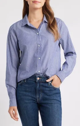 Beach Lunch Lounge Belly Cotton Shirt in Blackberry at Nordstrom, Size Medium