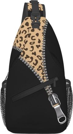 Generic Cheetah Skin Under The Zipper Shoulder Bag Trendy Crossbody Bag Anti Theft Backpack For Traveling Cycling Outdoors
