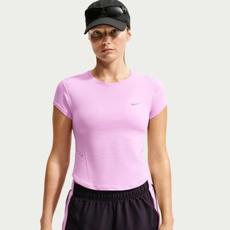 Nike Womens Swift Dri-FIT Seamless Short-Sleeve Running Top in Pink | IM7538-621