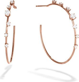 Lana Jewelry Scattered Diamond Wire Hoop Earrings in Rose Gold at Nordstrom
