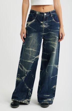 YMI Billie Baggy Wide Leg Jeans in Dark Blue at Nordstrom, Size 11
