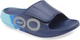 Oofos OOahh Sport Flex Limited Slide Sandal in Sky Rally at Nordstrom, Size 14