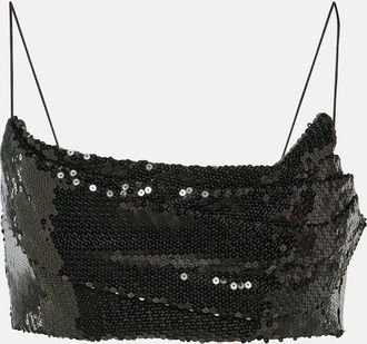 Alex Perry Sequined crop top
