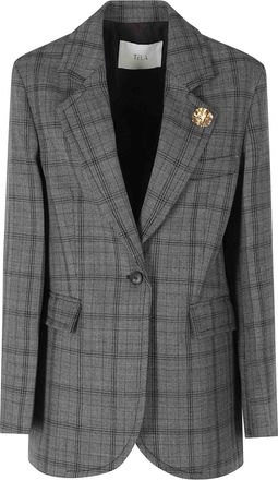 Tela Gray Giselle Tailored Grisaille Wool Blazer