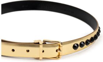 Dolce & Gabbana Womens Gold Leather Regular Belt