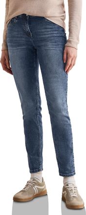Cecil Womens Style Scarlett 1-knopf 49 Jeans in Casual fit, Mid Blue Wash, 30W x 30L
