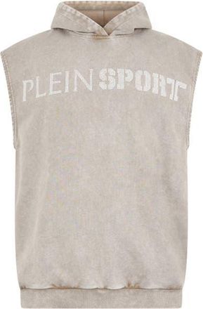 Plein Sport Hoodie Vest Crackle Scratch Men in Beige at Nordstrom, Size Xxx-Large