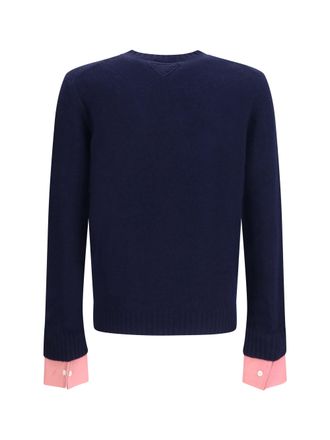 Prada Merino Wool Crewneck Sweater - Navy