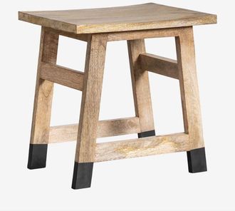 Sklum Sklum - Pack de 2 taburetes bajos en madera de mango Pid