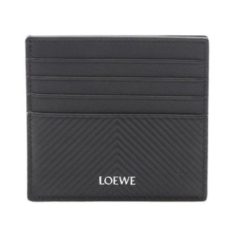 Loewe Pre-owned Open Card Holder Leather Card Case - Dames - Pre-owned - Zwart - Maat: ONE Size Leer