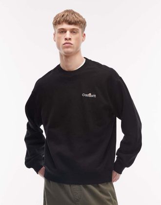 Carhartt Work in Progress Felpa nera con etichetta-Nero