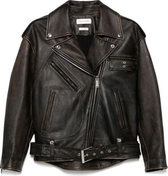 Alexander McQueen Giacca in pelle - Marrone